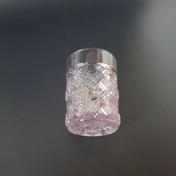 Vintage Purple Cut Glass Tumbler With Intricate Geometric Pattern - Picture 11 of 13